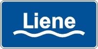 Gewässer-Schild: Liene